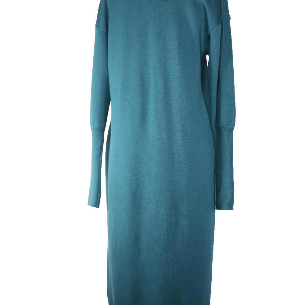 Wilfred Women’s X Small Teal Sweater Dress Long Sleeve Line Cardigan Marino Wool - Picture 9 of 12